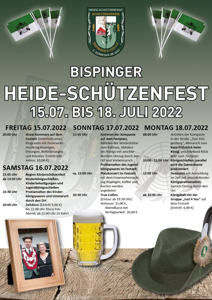 Festprogramm vom Heide-Schützenfest Bispingen 2022
